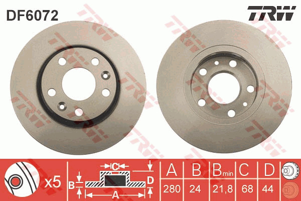 Jarrulevy TRW DF6072