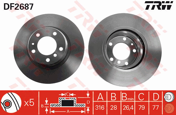Jarrulevy TRW DF2687