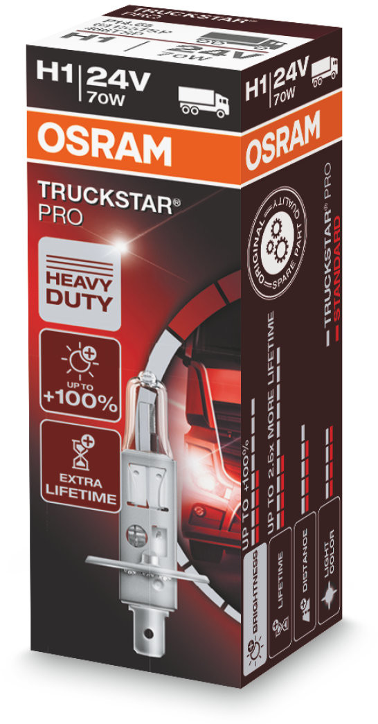 Halogeeni poltin OSRAM TRUCKSTAR PRO 24V H1 70W