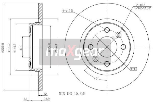 Jarrulevy MAXGEAR 19-1234