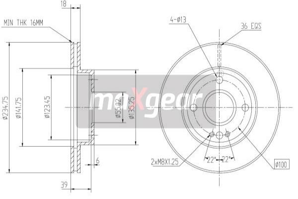 Jarrulevy MAXGEAR 19-0714
