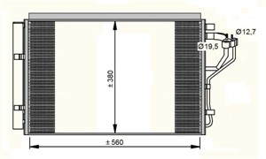 Kondensaattori, ilmastointilaite, HYUNDAI,KIA, 81.96210.0557, 8129459, 85.43722.0009, 976063X000, 97606A6000, 97606A6001, 97606A6100, 97