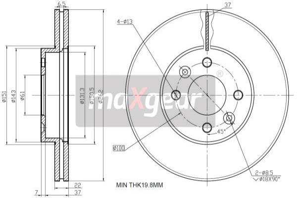 Jarrulevy MAXGEAR 19-0766