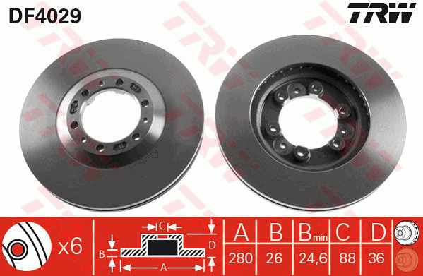 Jarrulevy TRW DF4029