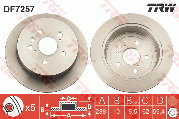 Jarrulevy TRW DF7257