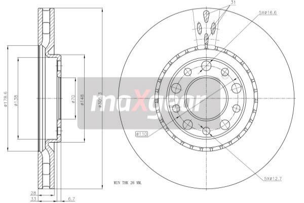 Jarrulevy MAXGEAR 19-1325