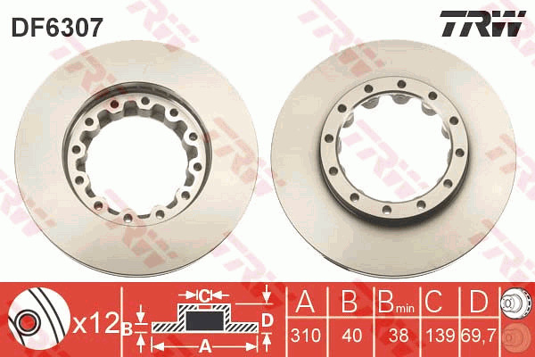 Jarrulevy TRW DF6307S