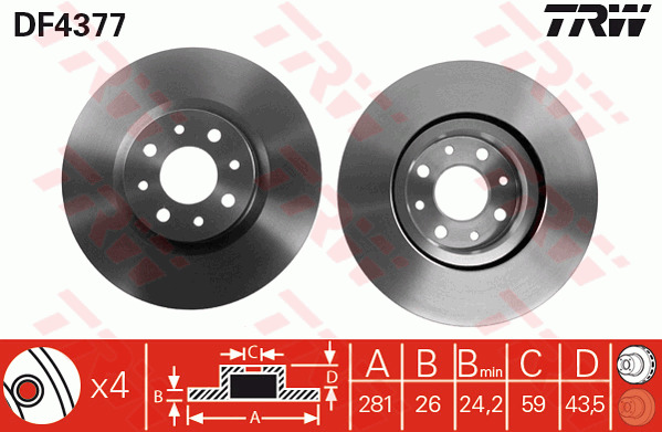 Jarrulevy TRW DF4377