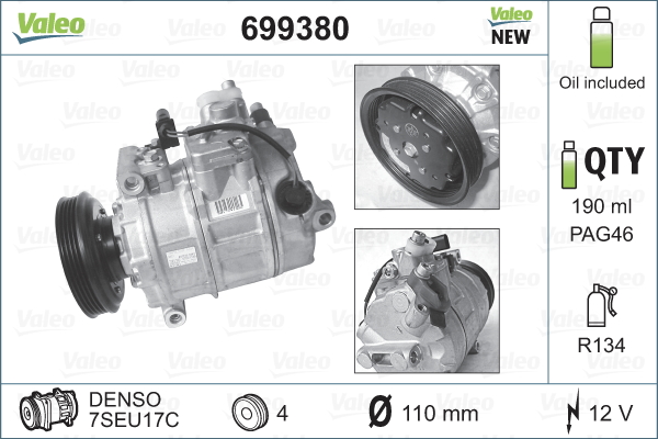 Kompressori, ilmastointilaite VALEO 699380