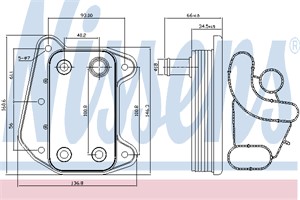 Öljynjäähdytin, moottoriöljy, CHRYSLER,JEEP,MERCEDES-BENZ, 5080247AA, 5080402AA, 5104010AA, 5183940AA, 611 188 03 01, 612 188 01 01, 646