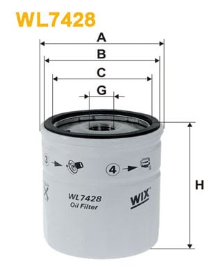 Öljynsuodatin WIX FILTERS WL7428