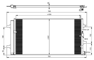Kondensaattori, ilmastointilaite, AUDI A6, 0118-15171-A, 0187-15171-A, 0259-99152, 16341-87206-000, 16341-87289-000, 16341-87582-000, 16