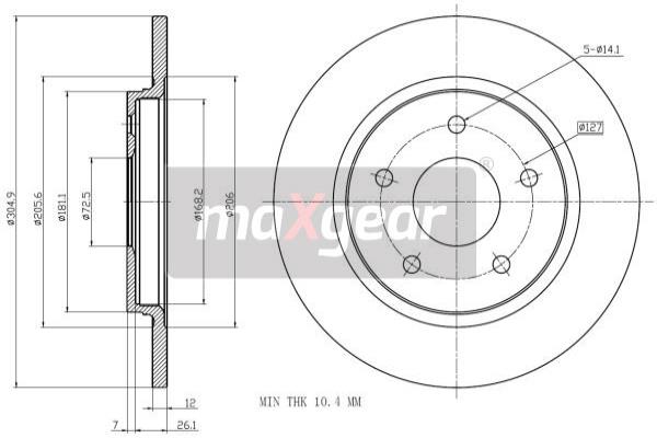 Jarrulevy MAXGEAR 19-2275MAX