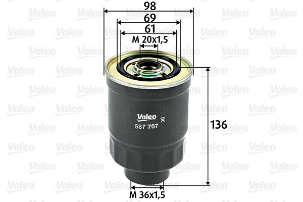 Polttoainesuodatin VALEO 587707
