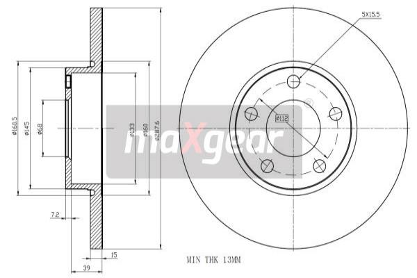 Jarrulevy MAXGEAR 19-0783