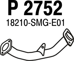Pakoputki, Edessä, HONDA CIVIC Hatchback VIII, 18210-SMG-E01