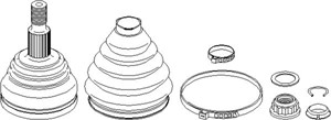 Nivelsarja, vetoakseli, Pyörän puoli, Etuakseli, oikea, Etuakseli, vasen, AUDI,SEAT,SKODA,VW, 1J0 498 099E, 1J0 498 099EV, 1J0 498 099EX