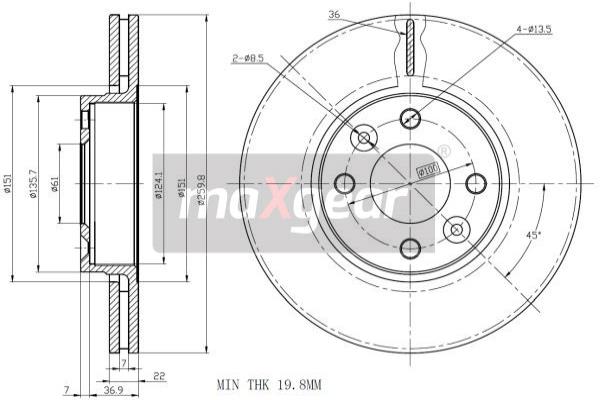Jarrulevy MAXGEAR 19-0954