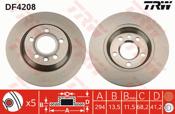 Jarrulevy TRW DF4208
