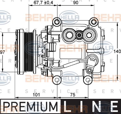Kompressori, ilmastointilaite HELLA 8FK 351 134-221