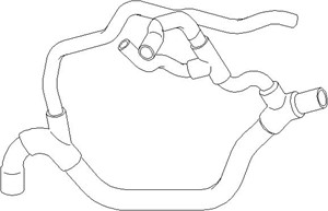 Jäähdyttimen letku, Alla, Poistopuoli, RENAULT CLIO II, CLIO Skåp/halvkombi II, KANGOO, KANGOO Express, THALIA I, 7700 414 122