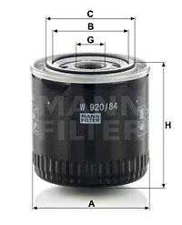 Öljynsuodatin MANN-FILTER W 920/84
