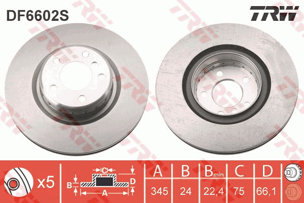 Jarrulevy TRW DF6602S
