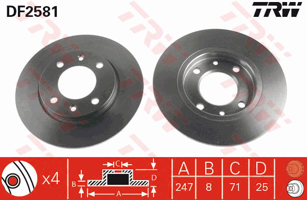 Jarrulevy TRW DF2581