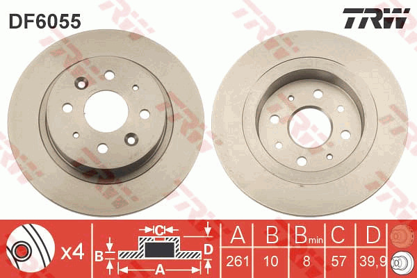 Jarrulevy TRW DF6055