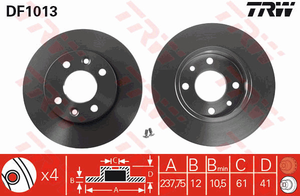 Jarrulevy TRW DF1013