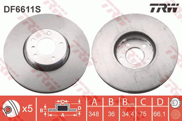 Jarrulevy TRW DF6611S