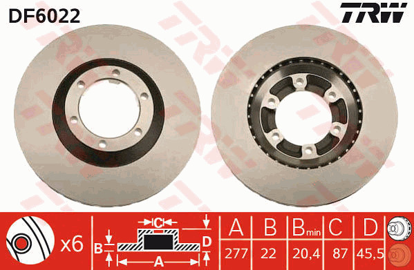 Jarrulevy TRW DF6022