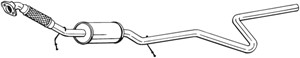 Keskiäänenvaimentaja, FORD FIESTA V, FUSION, MAZDA 2, 1140451, 1146860, 1356024, 1557457, C60140500A