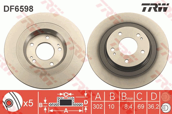 Jarrulevy TRW DF6598