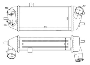 Välijäähdytin, HYUNDAI i20, ix20, KIA SOUL, VENGA, VENGA Hatchback Van, 282712A700, 282712A710, 668 050 01 11 S2, 668 050 01 11, LF5W-13