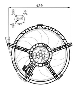 Tuuletin, moottorin jäähdytys, MINI MINI, MINI CLUBMAN, MINI COUNTRYMAN, MINI PACEMAN, 1401 484, 1405 407, 17427535100, 7535100
