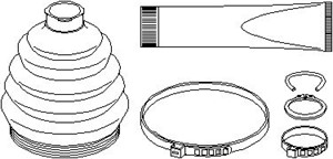 Paljekumisarja, vetoakseli, Pyörän puoli, Etuakseli, oikea, Etuakseli, vasen, BMW X3 [E83], 3160 7 529 203