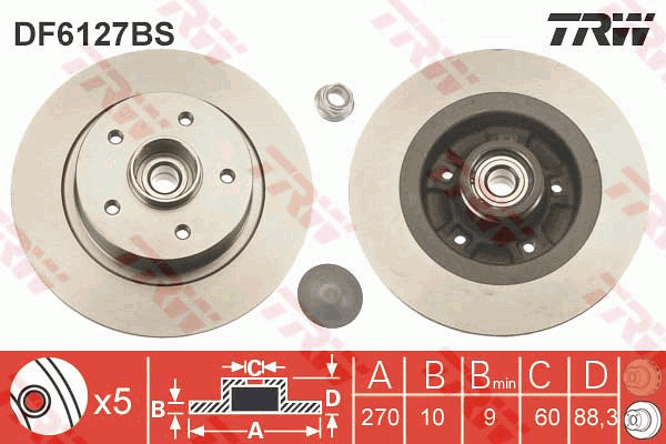 Jarrulevy TRW DF6127BS