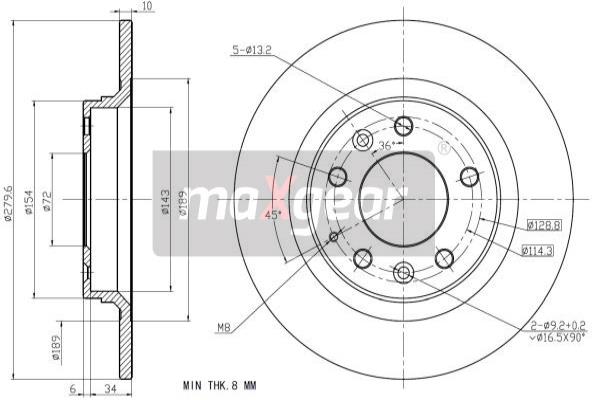 Jarrulevy MAXGEAR 19-0943