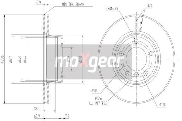 Jarrulevy MAXGEAR 19-0692