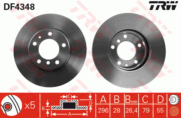 Jarrulevy TRW DF4348