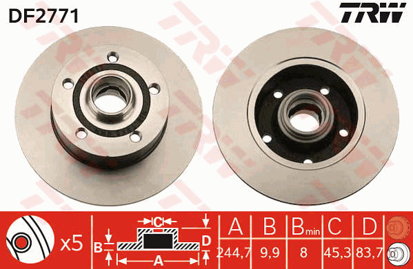 Jarrulevy TRW DF2771