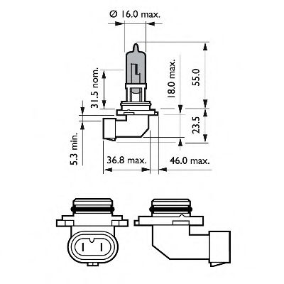 Kaukovalopolttimo PHILIPS 9006WHVB1