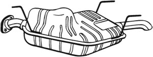 Takaäänenvaimentaja, OPEL VECTRA B, VECTRA B Halvkombi, VECTRA B Kombi, VAUXHALL VECTRA, 24432389, 5852142