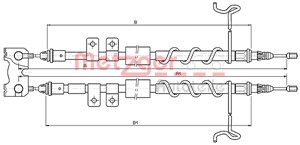 Vaijeri, käsijarru, FORD TOURNEO CONNECT, TRANSIT CONNECT, 4439347, 4480913