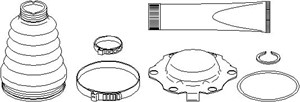 Paljekumisarja, vetoakseli, Vaihteiston puoli, Etuakseli, oikea, Etuakseli, vasen, AUDI,SEAT,SKODA,VW, 1J0 498 201D, 1J0 498 201J
