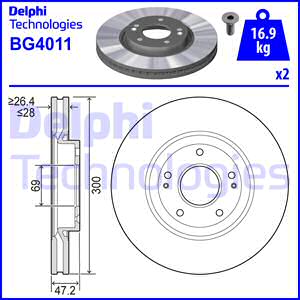 Jarrulevy DELPHI BG4011