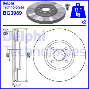Jarrulevy DELPHI BG3989