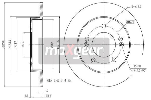Jarrulevy MAXGEAR 19-2855MAX