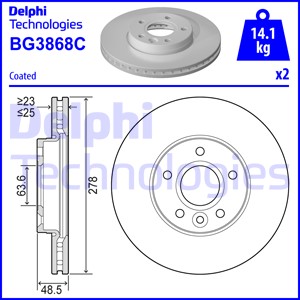 Jarrulevy DELPHI BG3868C